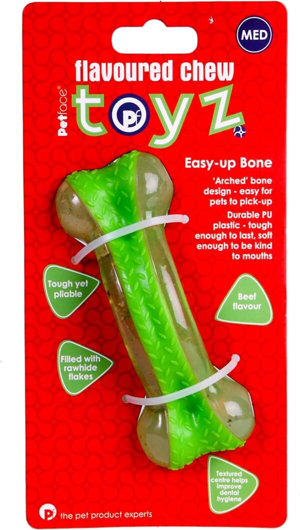 Petface Toyz Easy-Up Bone Flavoured Chew Dog Toy, Beef