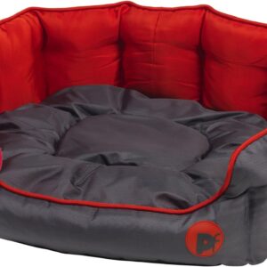 Petface Waterproof Oxford Puppy Luxury Oval Dog Bed, Red, Medium