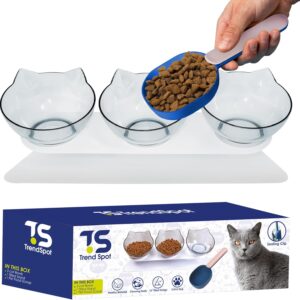 Raised Cat Bowl With Stand,Cat Bowls With Stand Tilted,Cat Food Bowl, Kitten Bowls,Elevated Cat Bowl Anti Vomiting, Cat Bowls Transparent,Cat Feeding Bowls,Cat Food Bowls,Cat Feeding Station