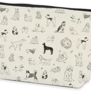 Reusable Cute Dogs Makeup Bag Dog Lovers Gifts Dog Moms Gifts Cosmetic Bag for Birthday Christmas Novelty Puppy Travel Zipper Pouch Bag Accessories for Teen Girls Women Daughter Sister Pet Owner,