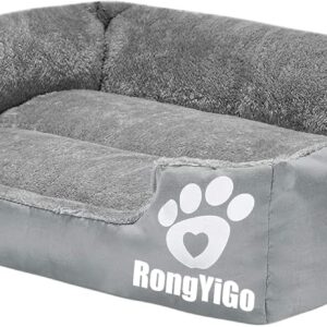 RongYiGo Pet Bed for Small/Medium/Big/Extra Large Dogs, Super Soft Pet Sofa Cats Bed，Self Warming and Breathable Pet Bed Premium Bedding (L, GRAY)