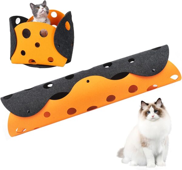 Ruiqas Cat Tunnels DIY Toy Durable Pet Play Tunnel Detachable Washable Felt Cat Litter Pet Toys Supplies