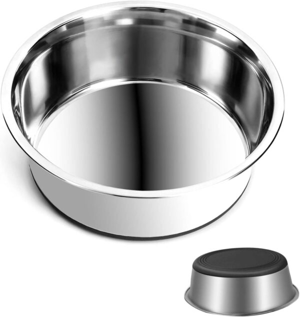 SUOXU Thick Stainless Steel Dog Bowls, Large Dog Bowl With Non-slip silicone Bases, 2500ml Large Dog Feeder Bowls And Water Bowls(XL-25.5cm)