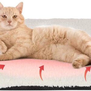 Self-Heating Thermal Pet Pad, Cat Blankets for Indoor Outdoor, Pet Pads with Removable and Washable Cover, Self-Warming Winter Pet Bed Mat Blanket for Cat Rabbits Puppies Kittens 60x 45 cm