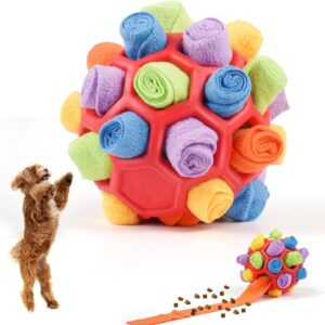 Snuffle Ball for Dogs Foraging, Sniffle Interactive Pet Toys, Dog Chew Toys Dog Treat Ball Dispenser, Portable Interactive Dog Educational Toy Brain Stimulator Toy for Small Medium Large Dog Training