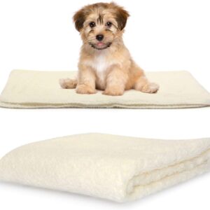 Snug Rug Luxury Pet Blankets - Fluffy Sherpa Fleece Blanket Soft and Warm Dogs and Cats – Washable Throw for Car Sofa Bed (Small 88 x 60cm, Cream)