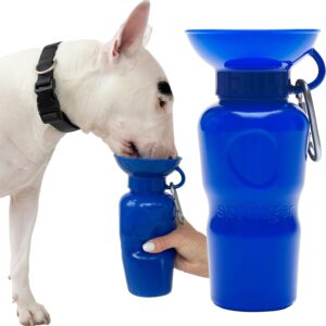 Springer Dog Water Bottle | 625ml Leak-Proof & Portable Drinking for Walking and Travel | Patented Bowl Design, Ideal Dog Gift, BPA-Free | As Seen on Shark Tank | Indigo