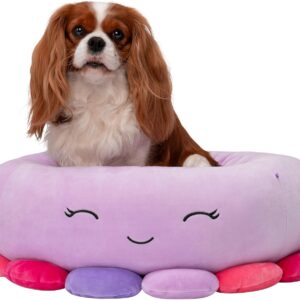 Squishmallows Official 24-Inch Beula Octopus Pet Bed - Medium Ultrasoft Official Plush Pet Bed,purple