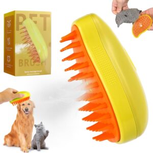 Steam Cat Brush 3 In1 Steamy Cat Brush Self Cleaning Steam Cat Brush Rechargeable Cat Grooming Brush Multifunctional Cat Grooming Brush,Electric Pet Brush,Pet Hair Removal Comb