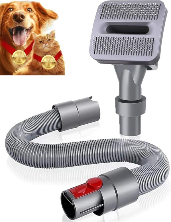 TPDL Dog Pet Grooming Brush & Extension Vacuum Hose Compatible with Dyson V11 V10 V8 V7 Vacuum Cleaner with Quick Release Converter Adapter Groom Tool