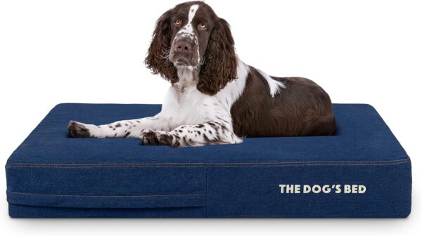 The Dog’s Bed Orthopaedic Dog Bed Large Blue Denim, Waterproof Memory Foam Dog Bed