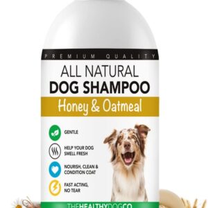 The Healthy Dog Co - All-Natural Dog Shampoo and Conditioner - Honey and Oatmeal Dog Shampoo for Smelly Dogs - Nourishing Dog Shampoo for Sensitive Skin - Puppy Shampoo and Dog Conditioner- 500ml