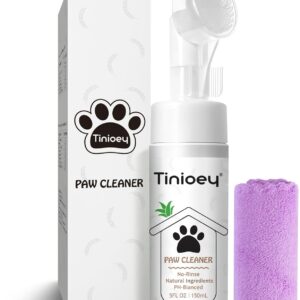 Tinioey Paw Cleaner for Dogs and Cats | Clean Paws No-rinse Foaming Cleanser| Dog Paw Brush Paw Scrubber| Cat Paw Cleaner Pet Paw Cleaner, Paw Claw Care