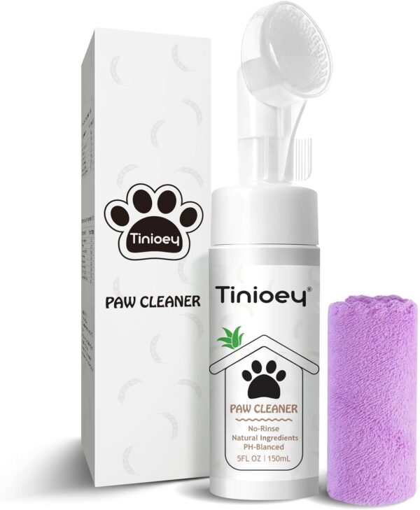 Tinioey Paw Cleaner for Dogs and Cats | Clean Paws No-rinse Foaming Cleanser| Dog Paw Brush Paw Scrubber| Cat Paw Cleaner Pet Paw Cleaner, Paw Claw Care