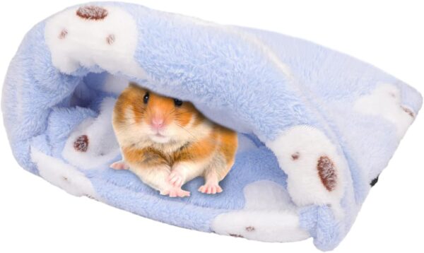 UKTYUAS Guinea Pig House Bed Hamster Bed Winter Warm Pet Bed Collection small pet bed accessories, Washable Small Pet Animals Cave Bed-Blue