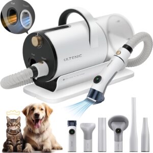 Ultenic P30 Combo Dog Grooming Vacuum Kit, Pet Hair Vacuum & Dryer 3-in-1 for Dogs Cats, Dog Vacuum Brush for Shedding Grooming, Suitable for Thick Short Long Pet Hair