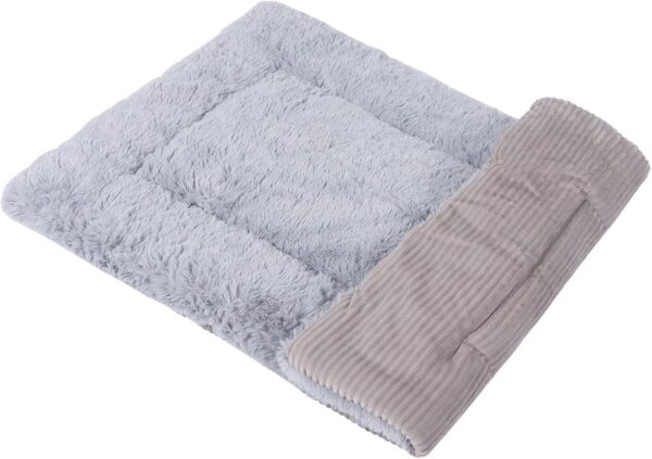 Vejaoo Dog Bed Mat Washable Cat Cushion Soft Premium Plush Dogs Mattress Sofa Dual Purpose Clearance for Small/Medium/Large Dog XZ014 (L(90 * 60CM), Wicker Gray)