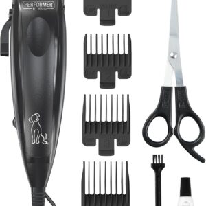 Wahl Performer Pet Clipper, Corded Dog Clippers, Full Coat Grooming Kit, High Carbon Steel Blades, Grooming Pets at Home, Powerful and Quiet, 4 Attachment Combs (3,6,9,13 mm)