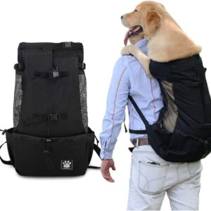 Woolala Dog Backpack Carrier Rucksack Puppy Head Out Front Pack with Waterproof Lining, Small Pet Travel Bag for Hiking Walking Bike