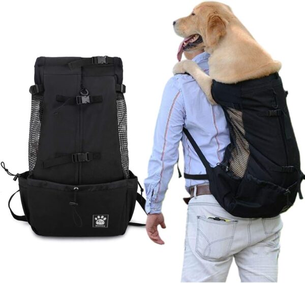 Woolala Dog Backpack Carrier Rucksack Puppy Head Out Front Pack with Waterproof Lining, Small Pet Travel Bag for Hiking Walking Bike