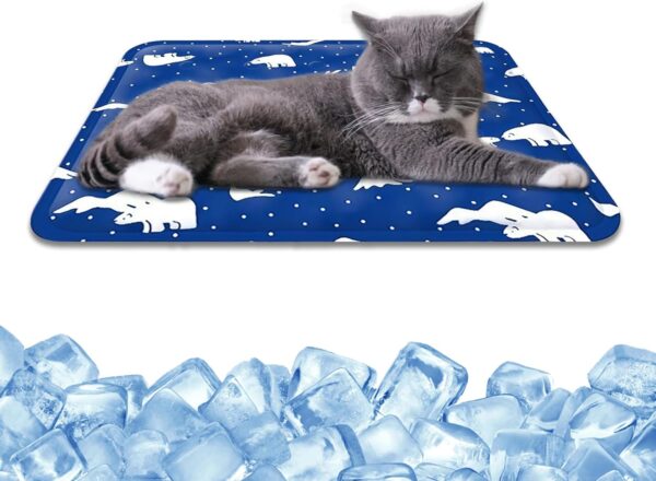 YAGE Dog Cooling Mat Pet Cool Mat, Self Cooling Gel Pad Sleeping Pad for Dogs and Cats in Hot Summer, For Cat Puppy Rabbit Cage and Kennel Dog Bed Floor or Car Queen Size (M- 40x50CM)