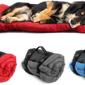 Yissone Foldable Dog Bed Waterproof Dog Mattress Dog Sleeping Bag Anti-Slip Dog Camping Mat Foldable Pet Mat Outdoor Waterproof Dog Mat for Car Crate Sofa Outdoor Camping (90 * 60CM, Red)