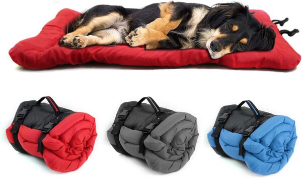 Yissone Foldable Dog Bed Waterproof Dog Mattress Dog Sleeping Bag Anti-Slip Dog Camping Mat Foldable Pet Mat Outdoor Waterproof Dog Mat for Car Crate Sofa Outdoor Camping (90 * 60CM, Red)