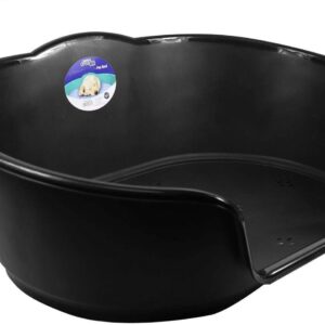 YöL Black Plastic Pet Bed Heavy Duty Waterproof Cat Dog Puppy Basket Medium Re-usable