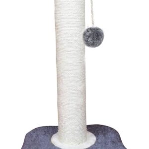 Ziya Shines Cat Scratcher | Cat Scratching Post with Hanging Ball | 40 cm Scratching Post Activity Center Sisal Rope Covered Soft Smooth Plush (Paw Base)