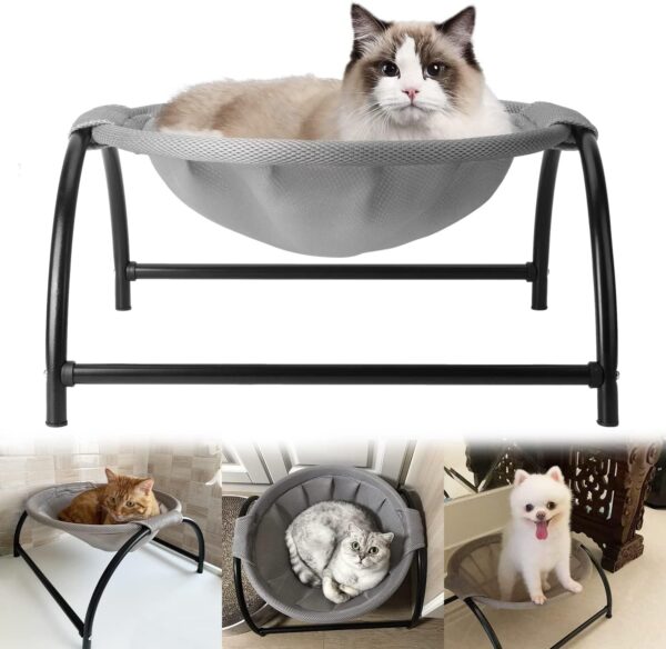 awagas Cat Bed Pet Hammock Bed, Pet Sleeping Bed, Washable Comfortable Stable Cat Pet Sofa Bed, Cat Pet Lounge Chair Hammock Stand for Indoor Outdoor Window Sofa for Large Cats Small Dogs Pets