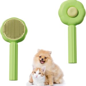 cat brush Pet Hair Cleaner Brush, Pet Combing Brush with Hair Removal Button, pet hair remover washing machine Cute Cat Brush Dog Brush, Reusable kitten Grooming Hair Brush pet brush