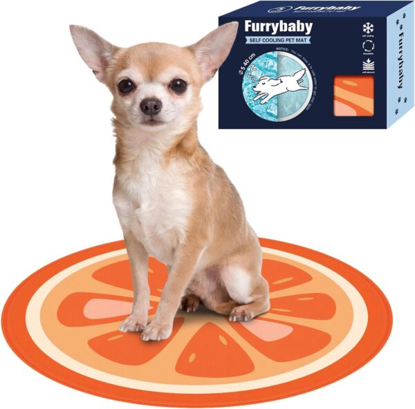 furrybaby Dog Cooling Mat, Pet Bed Dog Mat Self-Cooling Pad Cool Gel Bed Large Dog Cooling Pads Mats, No Need to Refrigerate or Freeze, Apply Indoors Outdoors Car(Orange S 40cm)