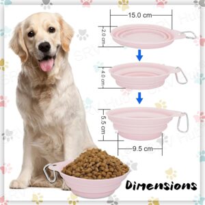 2Pcs Foldable Silicone Dog Bowls in Blue and Pink Colour, 705ml and 470ml Portable Easy Feeding and Hydration Pet Accessory for Camping