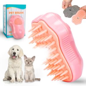 3 IN 1 Cat Steam Brush, Multifunctional Dog Grooming Brush for Massage，Self Cleaning and Removing Tangled Hair, Cat Comb with Spray, Rechargeable Cat Hair Brush