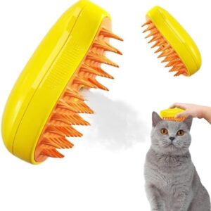 3 In 1 Steamy Cat Brush - Upgraded Multifunctional Cat Steamer Brush, Self Cleaning Steam Cat Brush for Massage, Steam Pet Brush for Removing Tangled and Loosse Hair