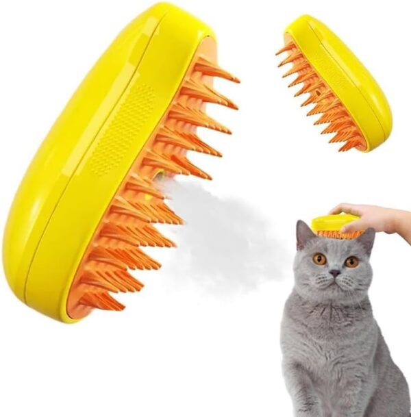 3 In 1 Steamy Cat Brush - Upgraded Multifunctional Cat Steamer Brush, Self Cleaning Steam Cat Brush for Massage, Steam Pet Brush for Removing Tangled and Loosse Hair