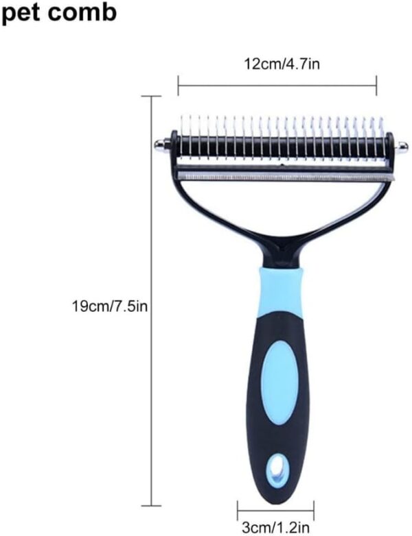 Professional Pet Grooming Tool for Shedding, Dematting Combs for Dogs Cats Deshedding, Mats Removing Knots Tangles Medium to Long Hair Double Sided Dog Brush Cat Brush - Image 5