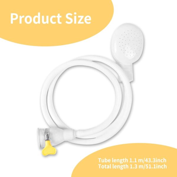 Pet Shower Hose Head - Single Tap Attachment with Secure Fit Clamp - Portable Dog Shower Sprayer - 1.3m Hose for Washing Pets and Grooming - Bath Sink Spray Attachment - Image 2