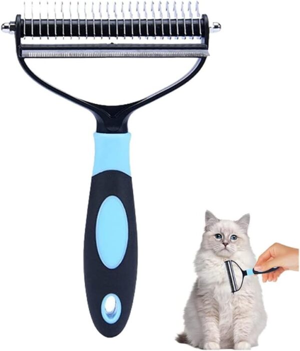 Professional Pet Grooming Tool for Shedding, Dematting Combs for Dogs Cats Deshedding, Mats Removing Knots Tangles Medium to Long Hair Double Sided Dog Brush Cat Brush - Image 2