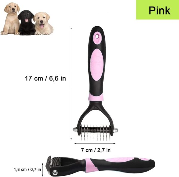 Dematting comb, Pet Grooming Tool to Remove Loose and Knotted Hair, for Cats, Dogs, Rabbits, Red - Image 3