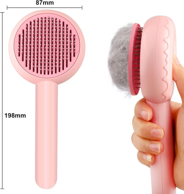 YETEE Cat Grooming Brush, Cat Dog Brush Slicker Cat Grooming Brush Dog Brushes for Shedding, Pet Grooming Tool with Cleaning Button for Cat Dog Shedding Tools Cat dog Brush for Short/Long Haired Cats - Image 3