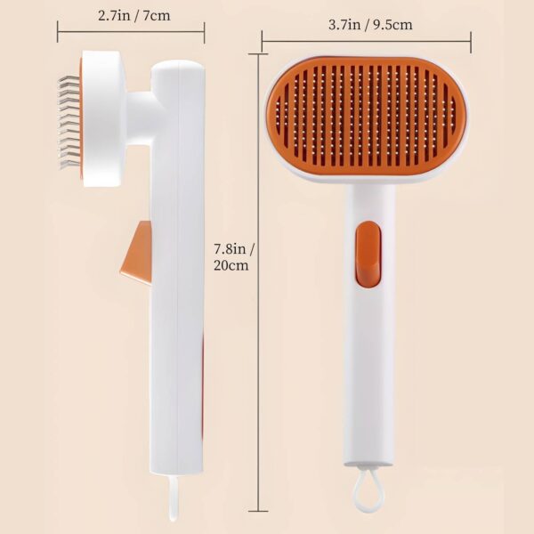 Belisy Pet Grooming Brush for Cats & Dogs, Professional Self-Cleaning Slicker Brush for Long/Short Hair - Remove Loose Undercoat & Reduces Shedding - Image 3