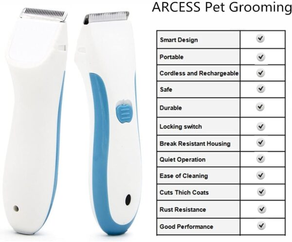 ARCESS Quiet Rechargeable Cordless Mini Clippers for Dog cat pet Hair Trimmer Grooming Kit - Image 3