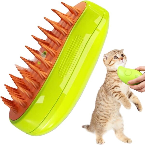 3 In1 Steamy Cat Brush - 1/2 PCS Self Cleaning Ste-am Cat Brush, Rechargeable Pet Steamer Brush with Rounded Ends, Multifunctional Cat Grooming Brush, Electric Pet Massage Comb, Pet Hair Removal Comb - Image 7