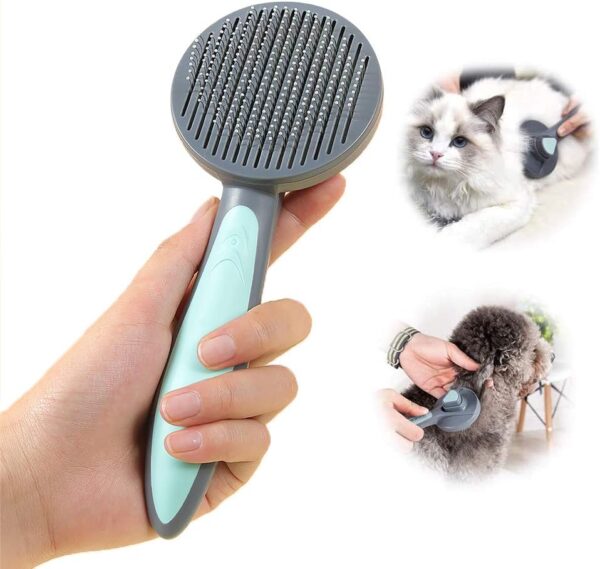 PAKEWAY Cat Dog Grooming Brush, Kitten Slicker Brush, Pet Self Cleaning Shedding Brush Massage Combs for Cats and Dogs with Short, Medium & Long Hair - Image 5