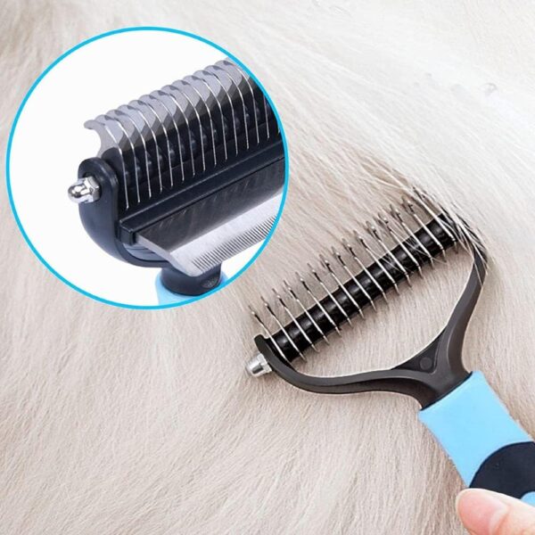 Professional Pet Grooming Tool for Shedding, Dematting Combs for Dogs Cats Deshedding, Mats Removing Knots Tangles Medium to Long Hair Double Sided Dog Brush Cat Brush - Image 4