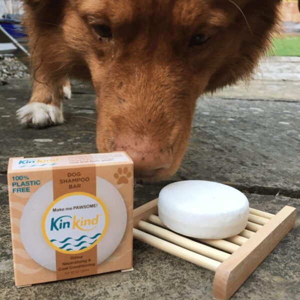 KinKind Make me PAWSOME! Dog Shampoo bar with Odour Neutralising pet safe active. An ideal dog shampoo for smelly dogs and with sensitive skin. Coconut oil for coat conditioning. - Image 2