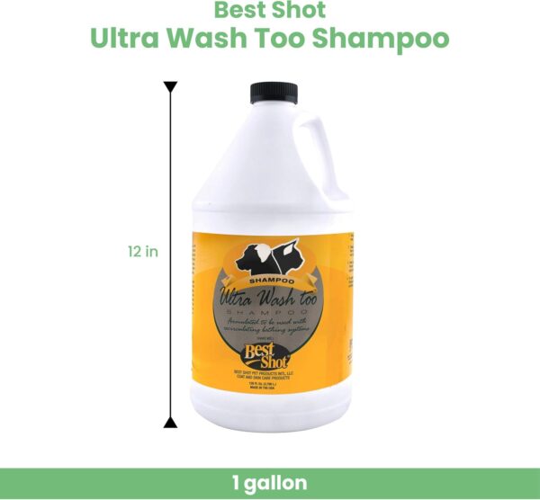 Best Shot Ultra Wash Too Shampoo with Pet Coat Release Technology, Coat and Skincare Product for Dogs and Cats, Quick-Rinsing, 1 Gallon - Image 2