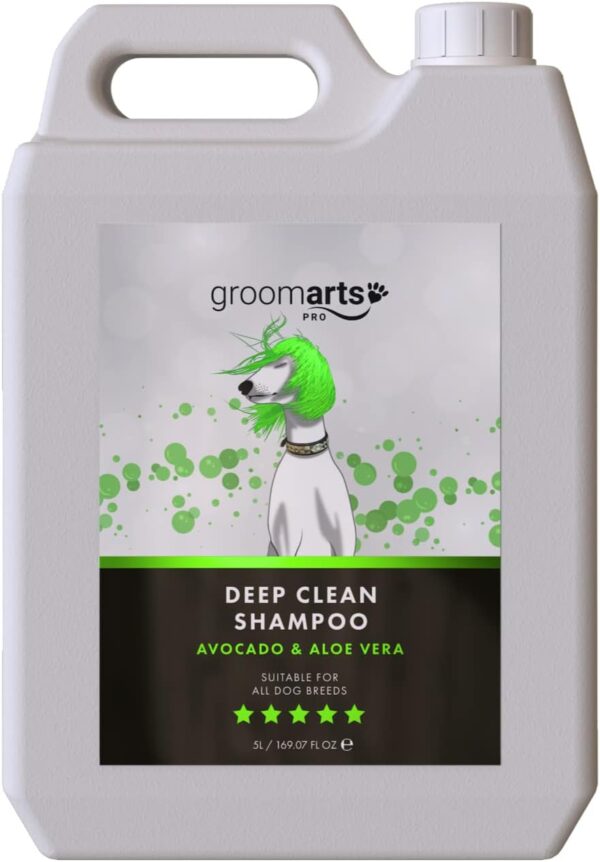 Groomarts Avocado & Aloe Vera Deep Clean Shampoo for Pet Professionals | Dog Shampoo | Puppy Shampoo | Deep Cleansing & Deodorising Wash with Avocado & Aloe Vera | 5L - Image 3