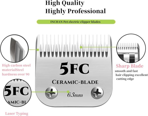 Detachable Pet Dog Grooming Clipper Ceramic Blades，Size 3-3/4FC Cut Length 1/2"(13mm) Replacement Blades Compatible with Andis Dog Clippers，Compatible with Wahl/Oster A5, KM Series Clippers,2 Pack - Image 3